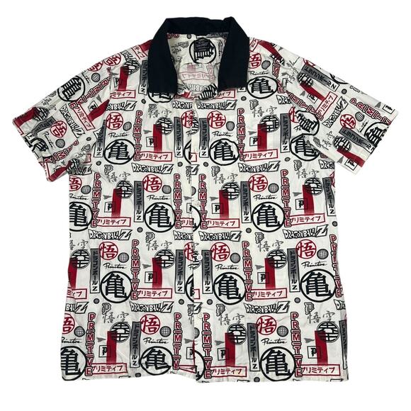 Dragonball Z DBZ Primitive Skate AOP Anime Button Up Short Sleeve Shirt Large - Picture 1 of 6